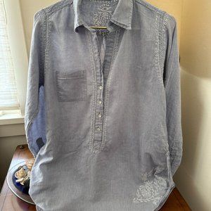 Light denim embroidered shirt